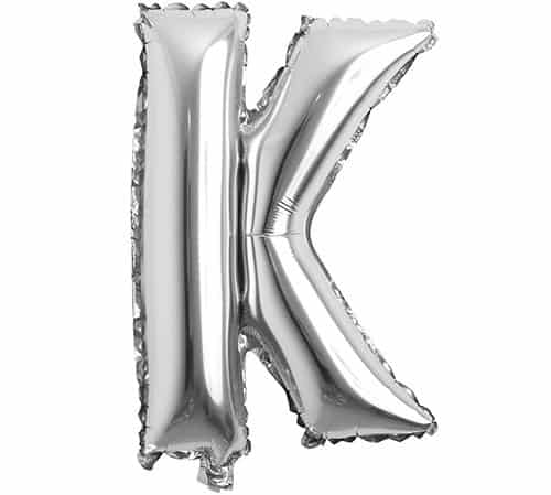 字母K銀色氣球