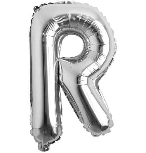 字母R銀色氣球